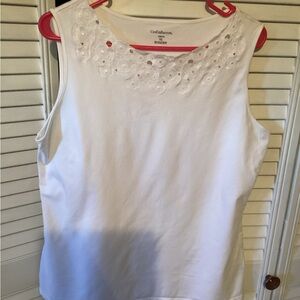 Croft & Barrow White Sleeveless Top